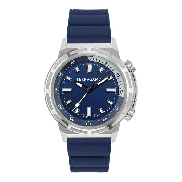 FerragamoSport Silicone Watch Silver Mens